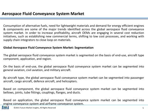 Aerospace Fluid Conveyance System Market : Information, Figures and Analytical Insights 2017 – 2027