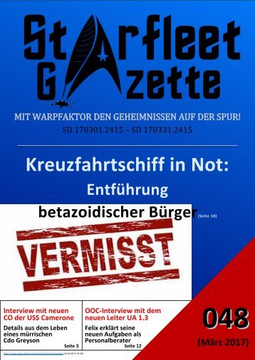 Starfleet-Gazette, Ausgabe 048 (Maerz 2017)