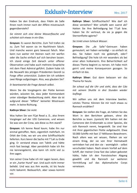 Starfleet-Gazette, Ausgabe 048 (Maerz 2017)