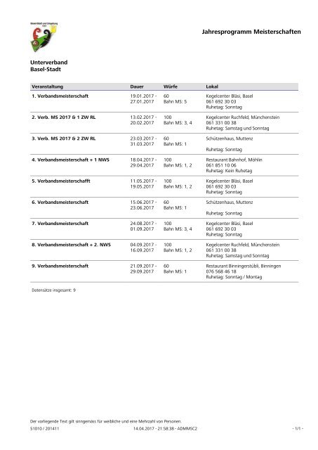 SFKV Informationen 2017