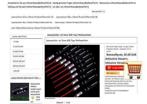 laserpointer rot 5mw 650 Toys Weihnachten