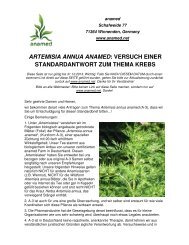 ARTEMISIA ANNUA ANAMED: VERSUCH EINER ...