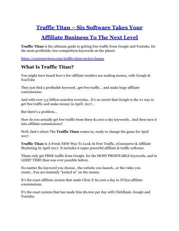 Traffic Titan REVIEW & Traffic Titan (SECRET) Bonuses