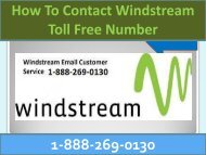 Windstream  1-888-269-0130 Technical Support Number