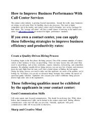 How to Improve Business Performance With Call Center Services