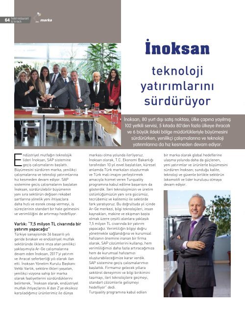 Hotel Restaurant  Magazine Nisan 2017 Sayısı