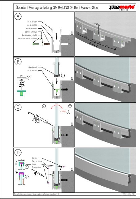 GM RAILING Bent Massive Side - Montageanleitung