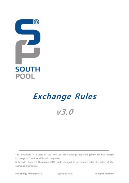 Exchange Rules