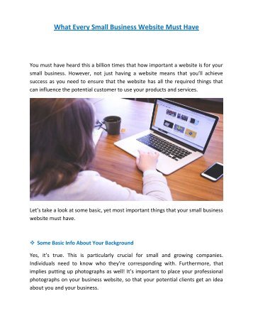 What Every Small Business Website Must Have