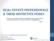 Real Estate professional and their distinctive perks