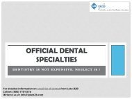 What are various types of dentist specialiist