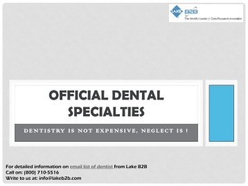 What are various types of dentist specialiist