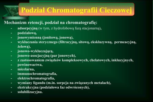 Cam Sep Lect 1 Chromatografia Bronislaw K. Glod