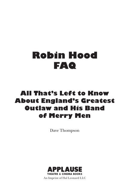 Robin Hood FAQ Backwing Preview