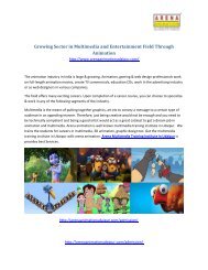 Growing Sector in Multimedia and Entertainment Field Through Animation