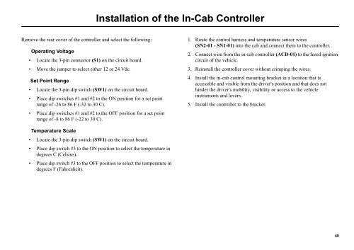 Installation Manual Truck Edition V-500 Series - Thermo King