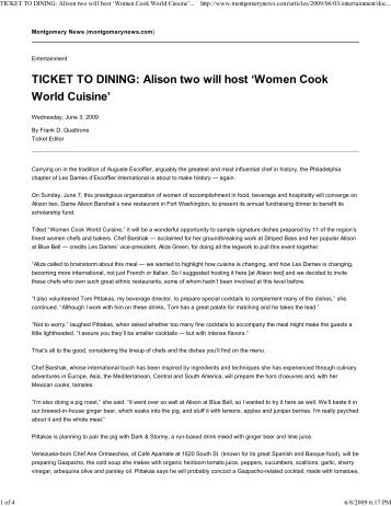 TICKET TO DINING: Alison tw... - Rochester Institute of Technology