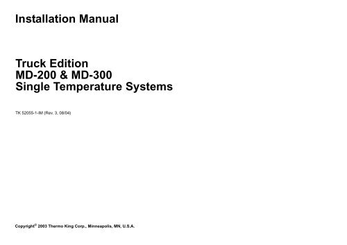 Installation Manual Truck Edition MD-200 &amp; MD-300 Single ...