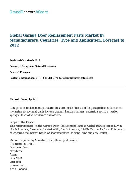 Global Garage Door Replacement Parts Grandresearchstore