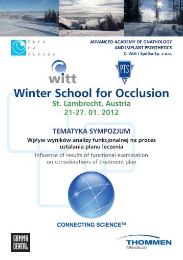 Winter School for Occlusion St. Lambrecht, Austria 21 ... - Cwitt Dental