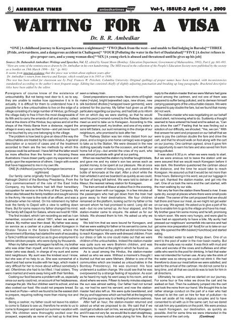 ambedkar times news paper april 14, 2009 - Ambedkartimes.com