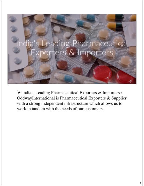 OddwayInternational : Indian Generic Medicine Supplier