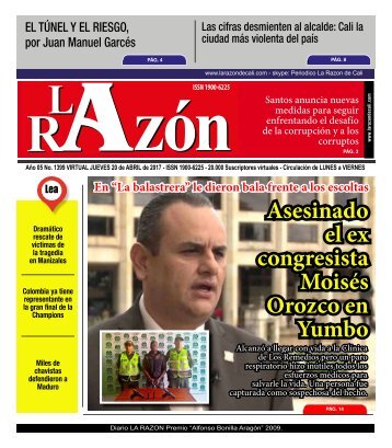 Diario La Razón jueves 20 de abril