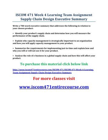 2 supply chain design executive summary 2 supply chain design executive summary