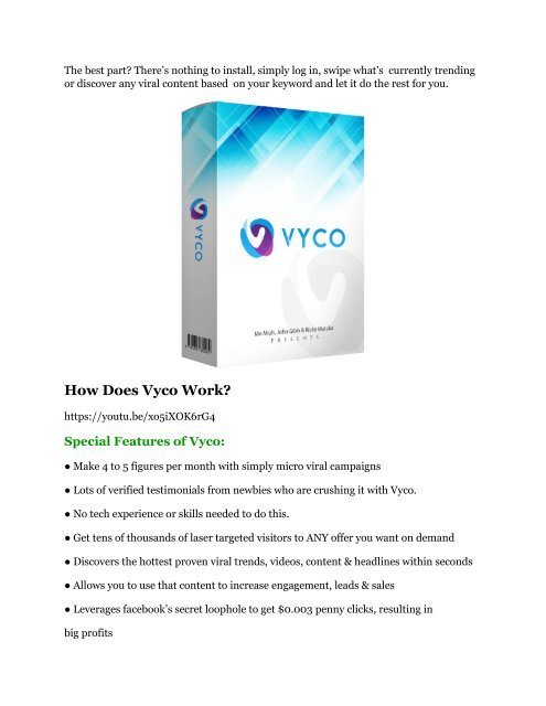 Vyco reviews and bonuses Vyco