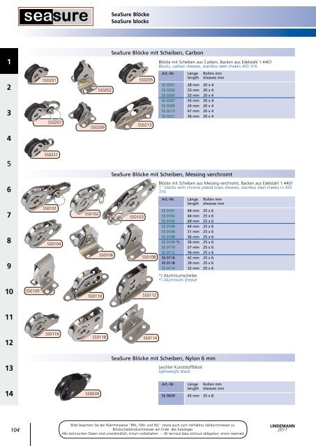 Lindemann Katalog 2017