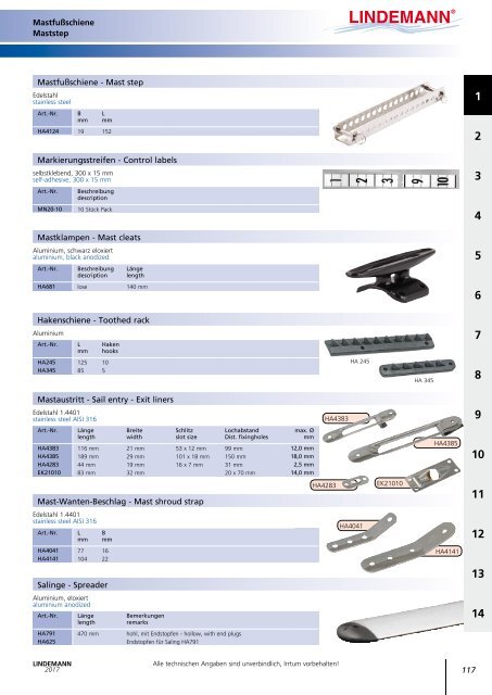 Lindemann Katalog 2017