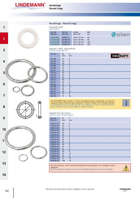 Lindemann Katalog 2017