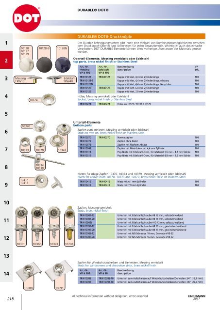 Lindemann Katalog 2017