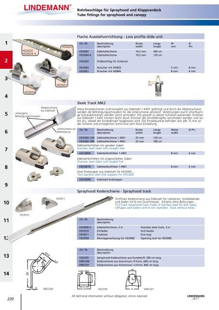 Lindemann Katalog 2017