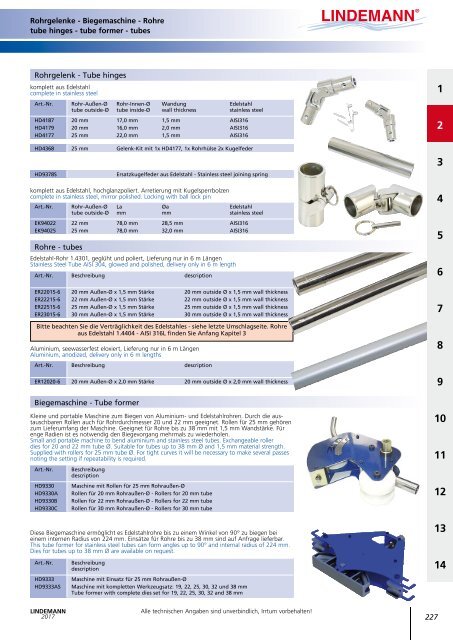 Lindemann Katalog 2017