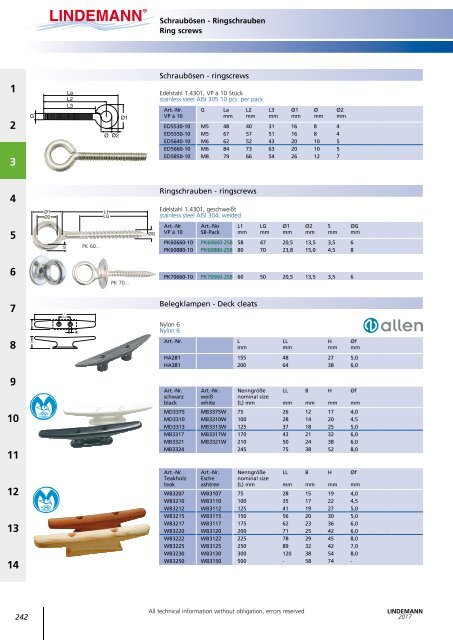 Lindemann Katalog 2017