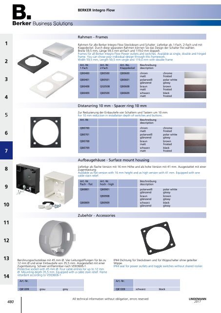 Lindemann Katalog 2017