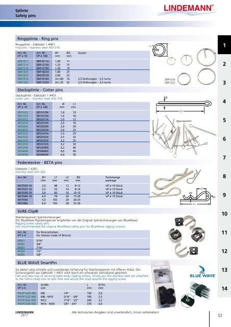 Lindemann Katalog 2017