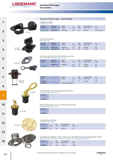 Lindemann Katalog 2017