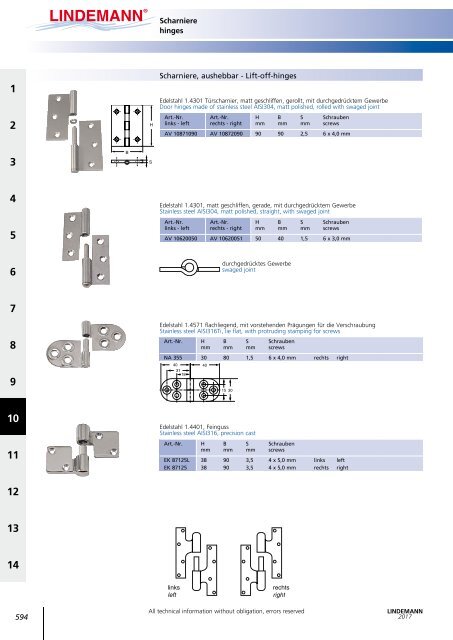 Lindemann Katalog 2017