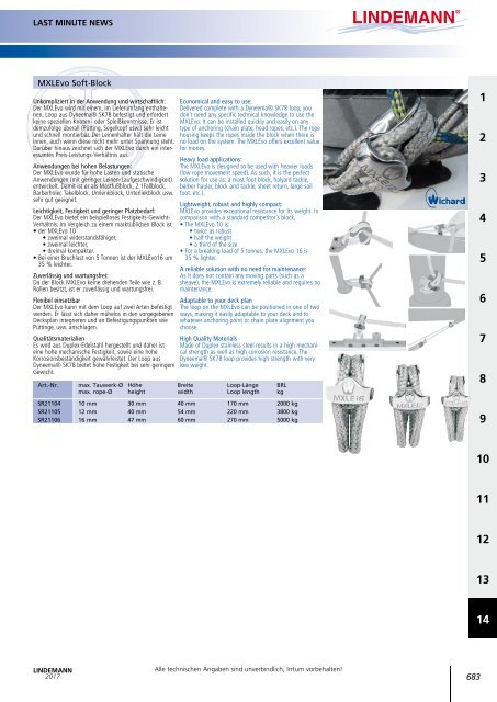 Lindemann Katalog 2017