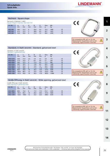 Lindemann Katalog 2017