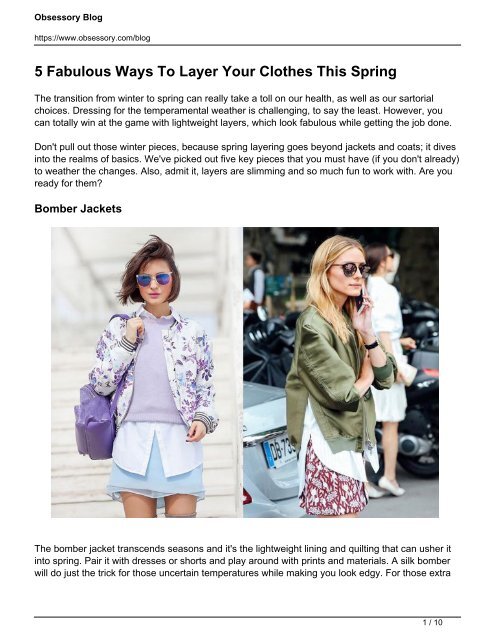 5 Fabulous Ways To Layer Your Clothes This Spring