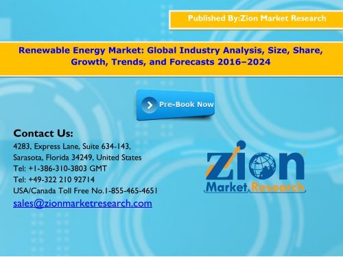 Renewable Energy Market, 2016–2024
