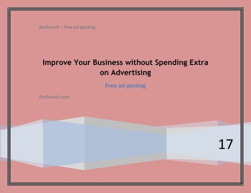 Improve Your Business without Spending Extra on Advertising