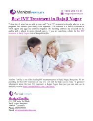 Best IVF Treatment in Rajaji Nagar