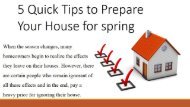 5 Quick Tips to Prepare Your House for spring