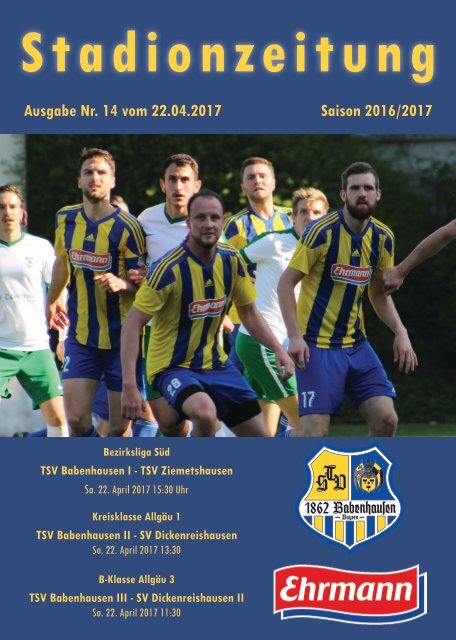20170422 Stadionzeitung TSV Babenhausen - TSV Ziemetshausen