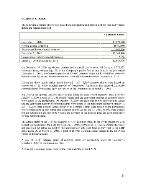 Q1 Financial Report - 2011