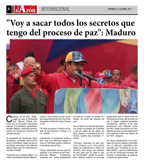 Diario La Razón viernes 21 de abril de 2017